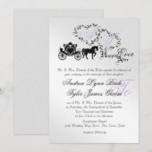 Sprookjesachtige Trouwwagen Zilver Kaart (Voorkant / Achterkant)