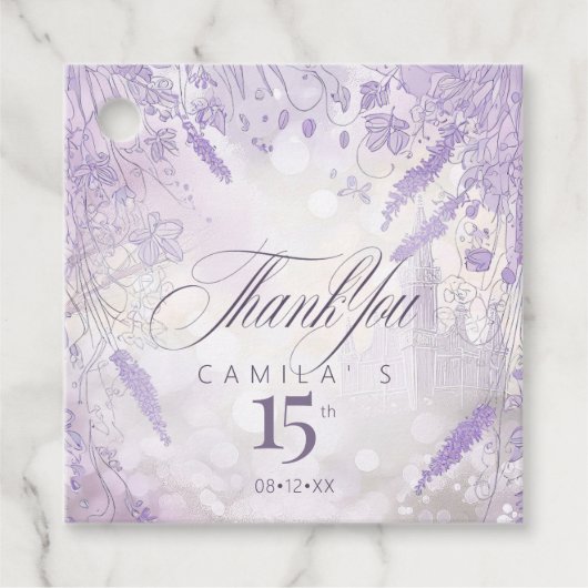 Sprookjesachtige tuin grens Lavendel ID1030 Bedankjes Labels (Voorkant)