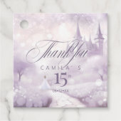 Sprookjesachtige Tuin Quinceanera Lavendel/Lila ID Bedankjes Labels (Voorkant)