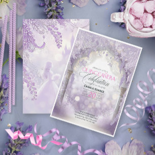 Sprookjesachtige Tuin Quinceanera Lavendel/Lila ID Kaart