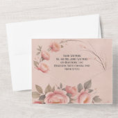 Sprookjesachtige Tuin Roos Blush Wedding Invitatio All In One Uitnodiging (Achterkant)