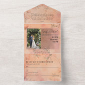 Sprookjesachtige Tuin Sparkle Wedding Blush Roos All In One Uitnodiging (Binnen)