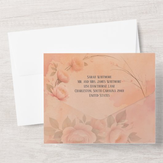 Sprookjesachtige Tuin Sparkle Wedding Blush Roos All In One Uitnodiging (Achterkant)