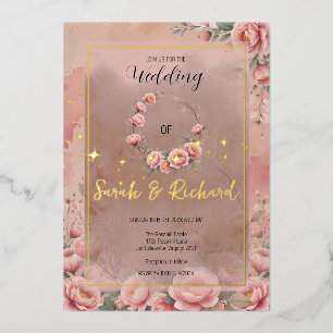 Sprookjesachtige Tuin Sparkle Wedding Invitation Folie Uitnodiging