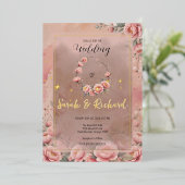 Sprookjesachtige Tuin Sparkle Wedding Invitation Folie Uitnodiging (Staand Voorkant)