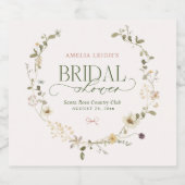 Sprookjesachtige Tuin & Strikken Bruidsfeest Sparkling Wijnetiket (Enkel label)