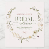 Sprookjesachtige Tuin & Strikken Bruidsmeisjesfees Wijn Etiket (Enkel label)