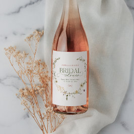 Sprookjesachtige Tuin & Strikken Bruidsmeisjesfees Wijn Etiket