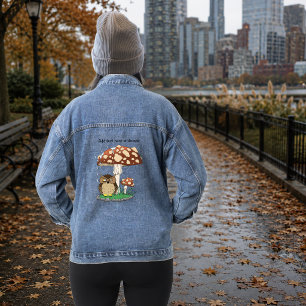Sprookjesachtige Uil Paddenstoel Regen Douche Blau Denim Jacket