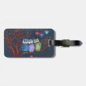 Sprookjesachtige Uilen - Baden in de Middernachtel Bagagelabel (Achterkant horizontaal)