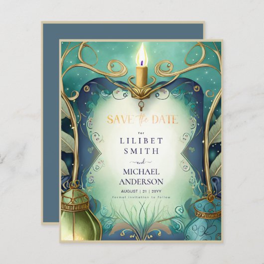 Sprookjesachtige uitnodiging voor betoverd bos the (Voorkant / Achterkant)