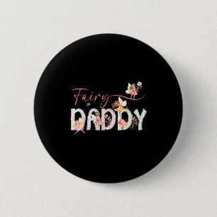 Sprookjesachtige vader magische bloemige verjaarda ronde button 5,7 cm