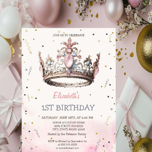 Sprookjesachtige verjaardag met prinsessenkroon kaart