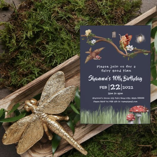 Sprookjesachtige verjaardagsuitnodiging kaart