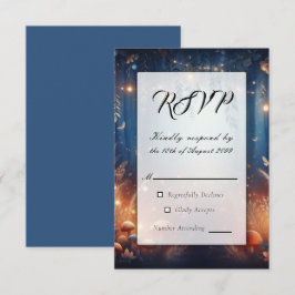 Sprookjesachtige Verlichte en Maanverlichte Bos Ma RSVP Kaartje
