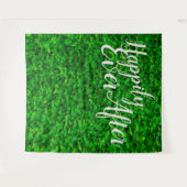 Sprookjesachtige Verlichtings Bruiloftachtergrond Wandkleed (Voorkant (horizontaal))