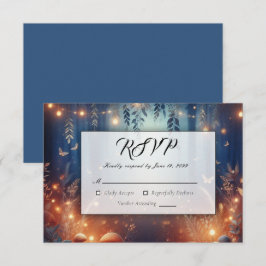 Sprookjesachtige Verlichtings- en Maanverlichte Bo RSVP Kaartje