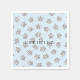 Sprookjesachtige vintage kroon blauwe feest servet