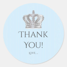 Sprookjesachtige Vintage Kroon Blauwe Prins Feest Ronde Sticker