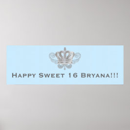 Sprookjesachtige Vintage Kroon Koningsblauwe Verja Poster