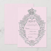 Sprookjesachtige Vintage Prinses Roze Koninklijke  Kaart (Voorkant / Achterkant)