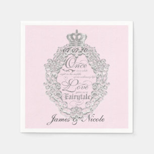 Sprookjesachtige Vintage Trouw Roze Elegante Serve Servet
