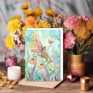 Sprookjesachtige Vlinder Aquarel Kunstkaart Kaart