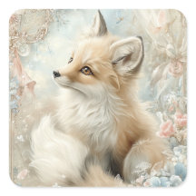 Sprookjesachtige Vos Vierkante Sticker Set