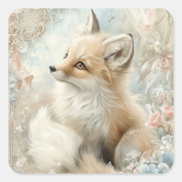Sprookjesachtige Vos Vierkante Sticker Set