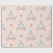 Sprookjesachtige wagen Royal Fleur Goud Blush Ivoo Cadeaupapier (Vlak)