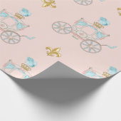 Sprookjesachtige wagen Royal Fleur Goud Blush Ivoo Cadeaupapier (Hoek)