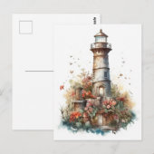 Sprookjesachtige Waterverf Vuurtoren Briefkaart (Voorkant / Achterkant)
