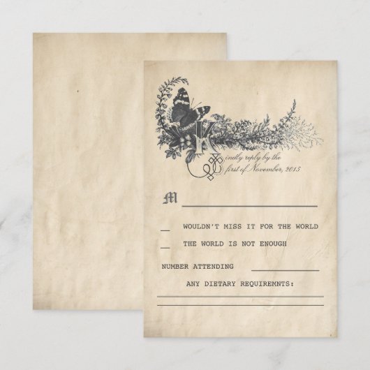 Sprookjesachtige Wedding RSVP kaarten (Voorkant / Achterkant)