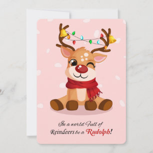 Sprookjesachtige 'Wees een Rudolph' Rendier Citaat Feestdagenkaart