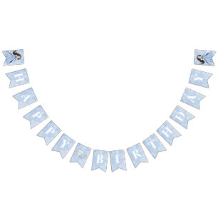 Sprookjesachtige Winter Sneeuw Prinses Verjaardag Vlaggetjes