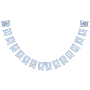 Sprookjesachtige Winter Sneeuw Prinses Verjaardag Vlaggetjes