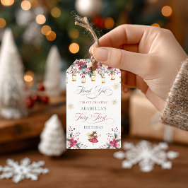 Sprookjesachtige Winterfee Eerste Verjaardag Bedan Cadeaulabel