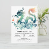 Sprookjesachtige woeste draak verjaardag kinderen kaart (Staand voorkant)