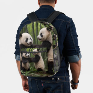 Sprookjesachtige Wonderen: Baby Pandas Spelen in h Bedrukte Rugzak