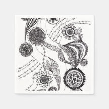 Sprookjesachtige Zwart en Witte Bloemrijke Mandala