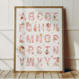 Sprookjesalfabet ABC Poster Kinderkamer Decoratie