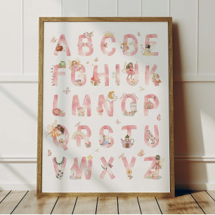 Sprookjesalfabet ABC Poster Kinderkamer Decoratie