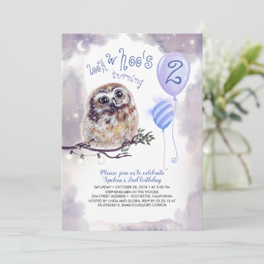 Sprookjesavond en Kleine Uil Boys Verjaardag Kaart (Staand voorkant)