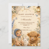 Sprookjesblauwe Boho Baby Shower Kaart (Voorkant)
