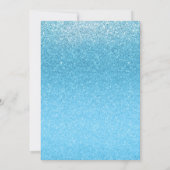 Sprookjesblauwe Glitter Sweet 16 Feest Uitnodiging (Achterkant)