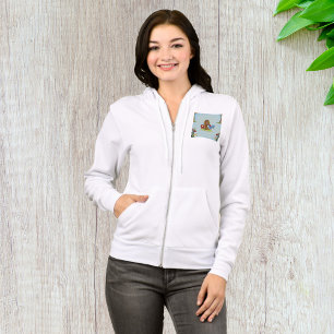 Sprookjesblauwe Vogel en Vogelnesthuis Cute Lente Hoodie