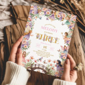 Sprookjesbloem 3e verjaardagsuitnodiging kaart