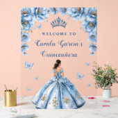 Sprookjesbloem Dusty Blue Quinceañera Welkom Acryl Bord (Huwelijk)