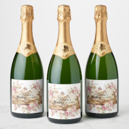 Sprookjesboek Baby Shower Sparkling Wijnetiket
