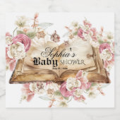Sprookjesboek Baby Shower Sparkling Wijnetiket (Enkel label)